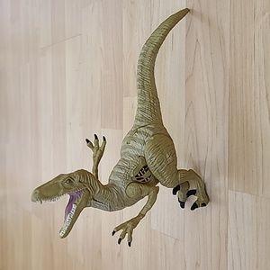 Jurassic World Raptor With Battle Damage 2015 Hasbro toy dinosaur 9"